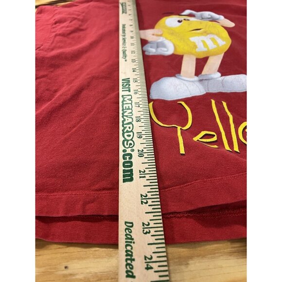 VINTAGE M&Ms Yellow T‎ Shirt Size L/XL Short Sleeve Graphic Red  90s Y2K - Picture 6 of 12